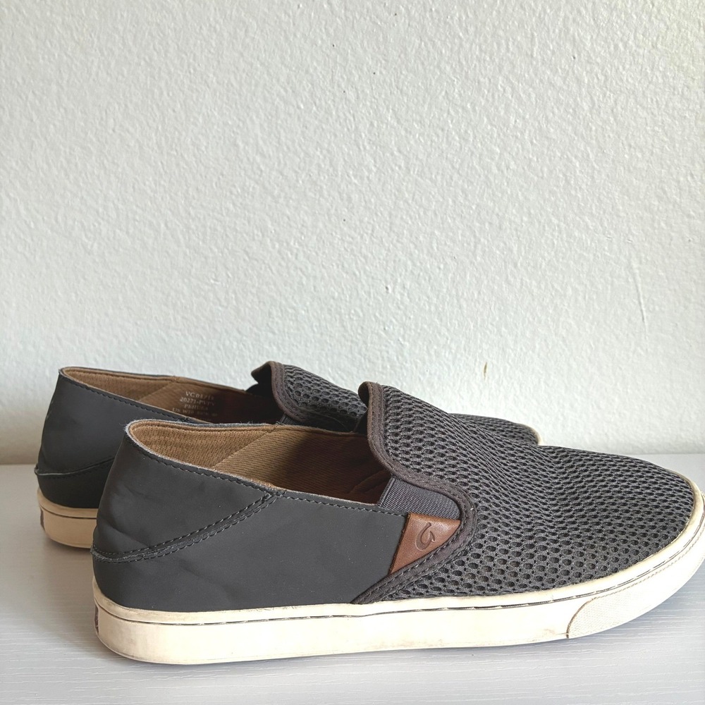 OluKai Pehuea Slip On Breathable Sneakers Mesh Pavement Gray Womens 10